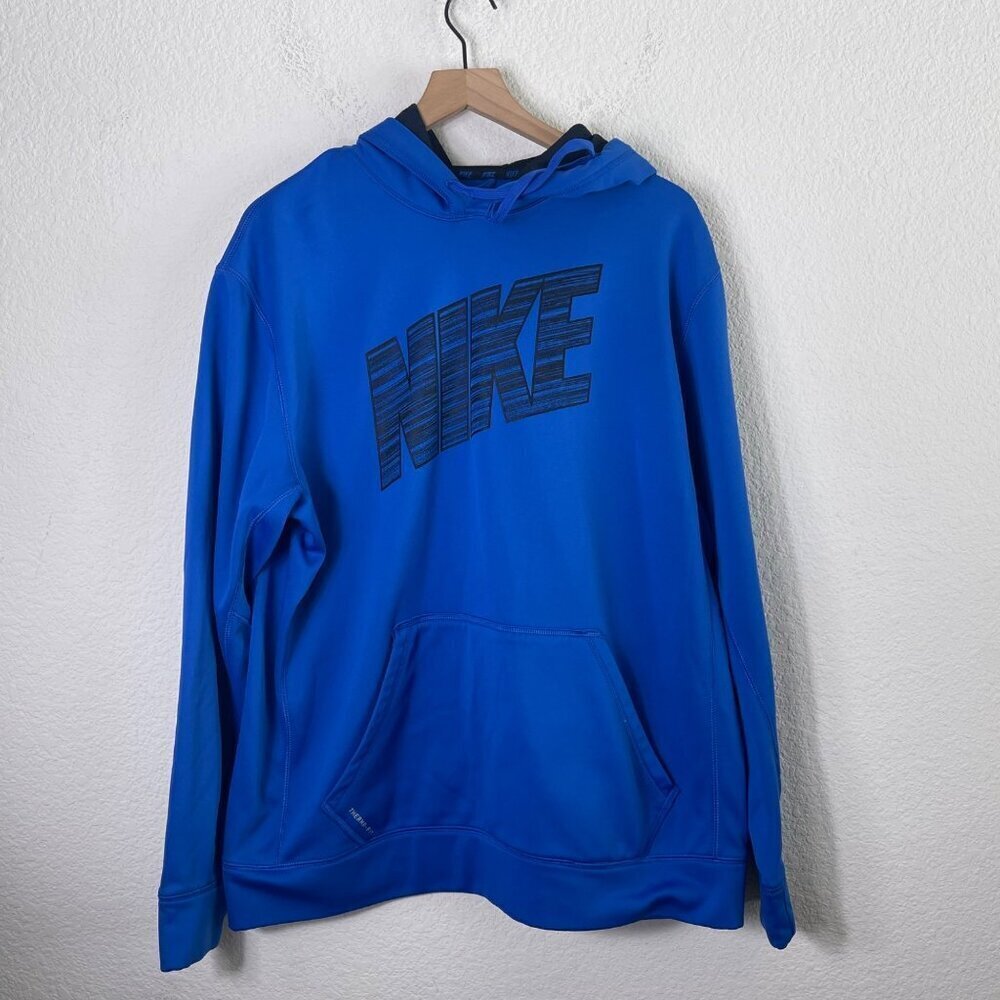 Nike Hyper Blue Hoodie Pullover Thermal Fit Men's Size XL - Picture 4 of 11